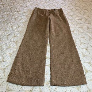 Ann Taylor Loft Women's PETITE Fit Rust/Brown Tweed Flare Leg Cuffed Dress Pants